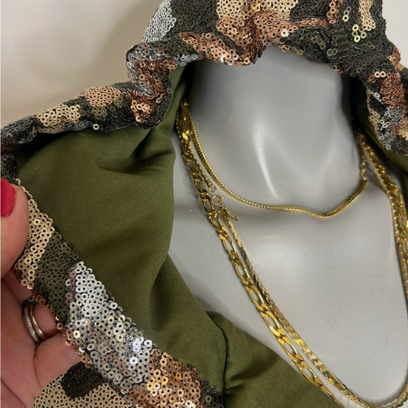 WOW Couture Camouflage Sequins  Cropped Hoodie❤️S - Picture 8 of 15